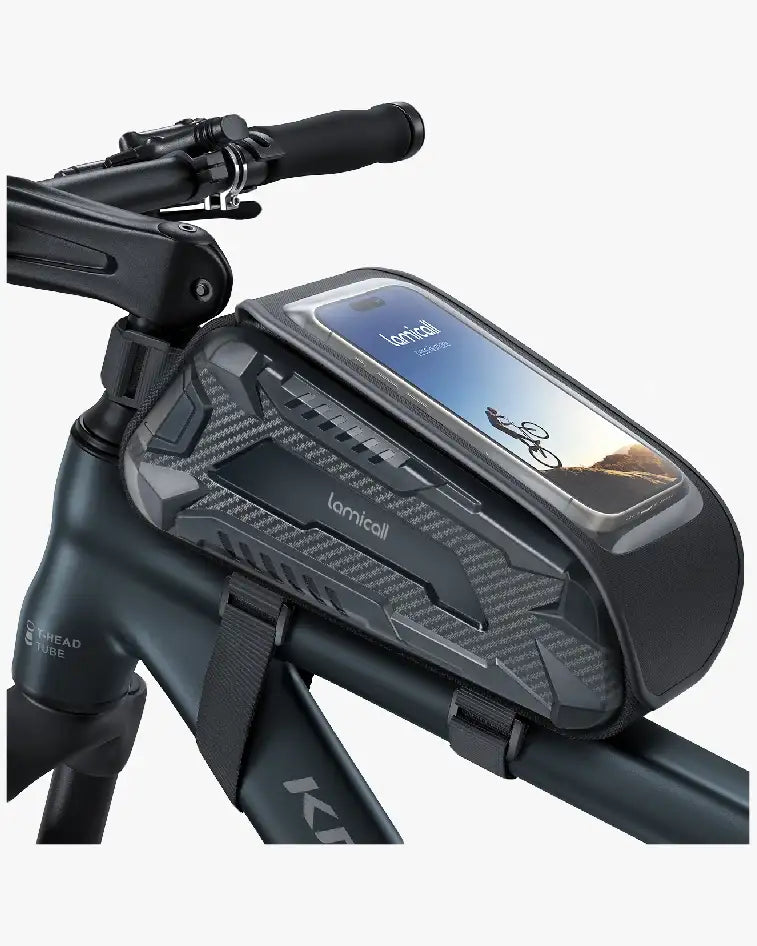 Lamicall Waterproof Phone Bag for Bike - Handlebar Bag for Bike Packing , Bicycle Front Phone Mount Holder Pouch, Frame Bag, Bike Accessories