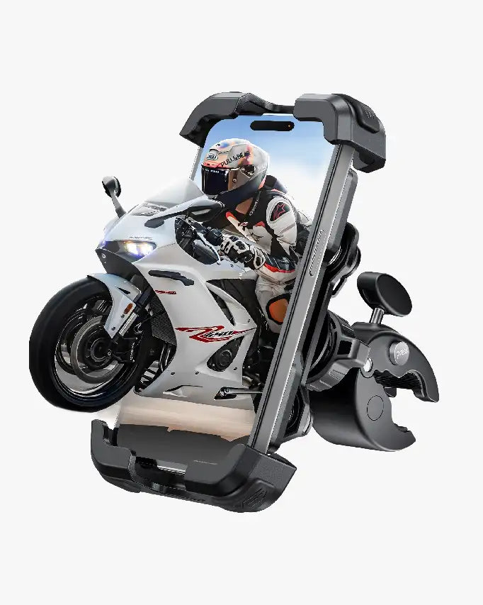 Lamicall Motorcycle Phone Mount - Dual Vibration Dampener & Anti Shake Motorcycle Cell Phone Holder for iPhone 15, 14, 13 Pro Max and More