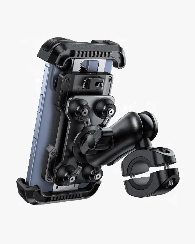 Motorcycle Phone Mount - Metal Adjustment Arm & Dual Vibration Dampener & Anti Shake Motorcycle Cell Phone Holder for iPhone and More 4.7-6.7" Phones Lamicall