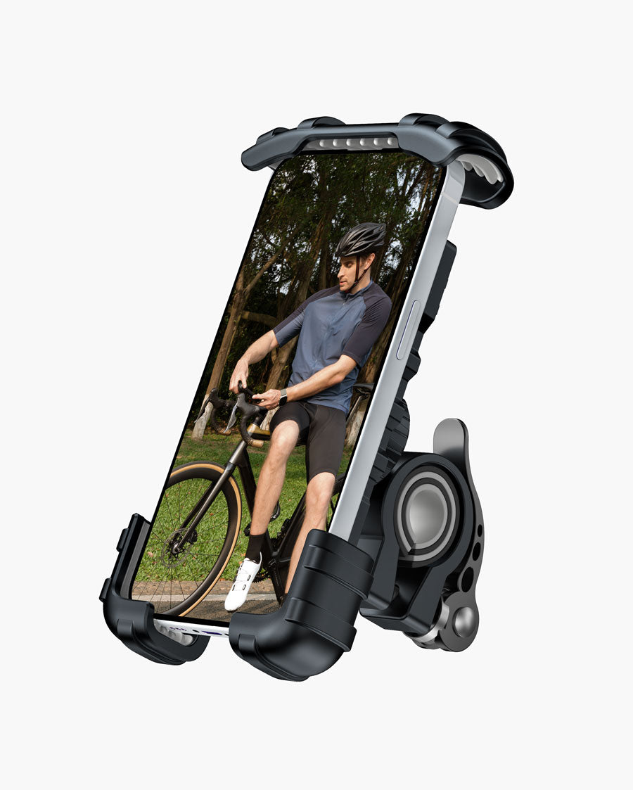 Bike Phone Holder, Motorcycle Phone Holder – 360° Handlebar Mount with