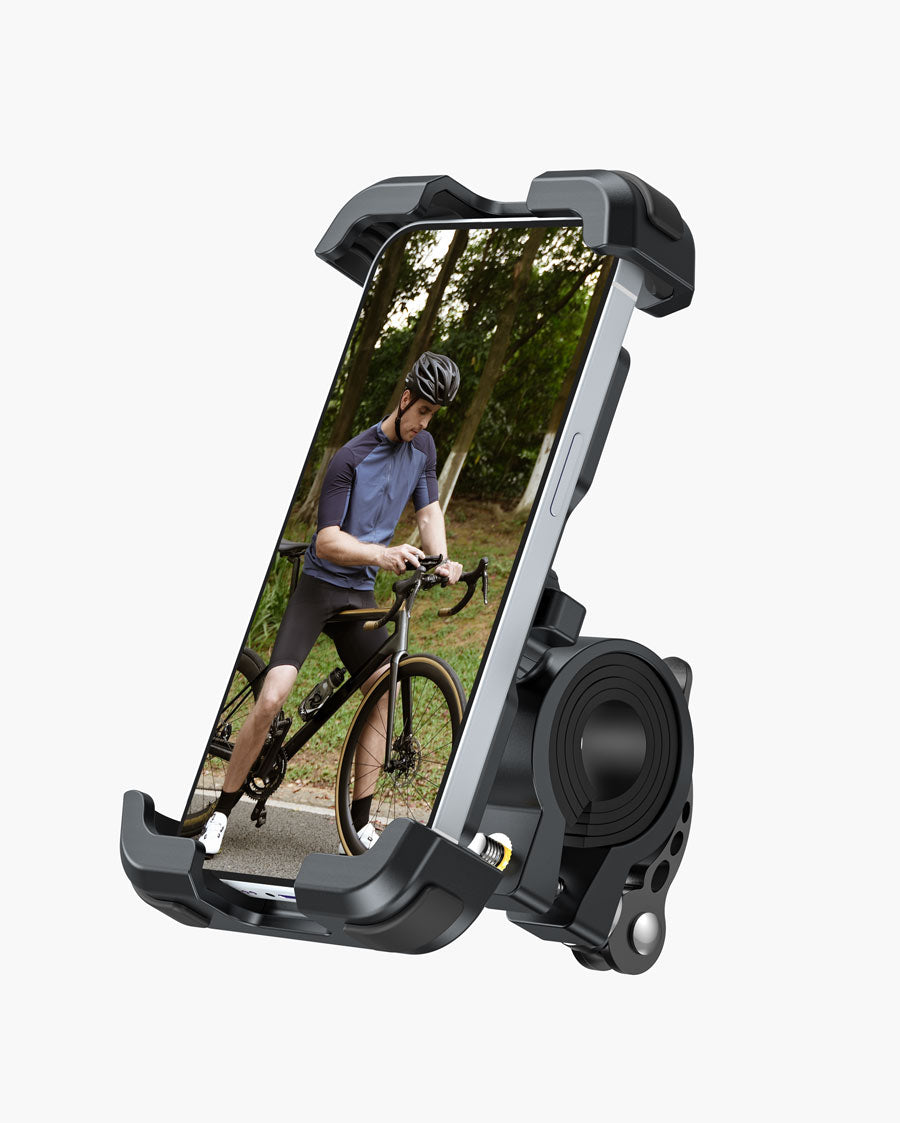 Adjustable Phone Mount for Bike, Scooter, Motorcycle with Securely Wrapped, 2025 Universal 360° Handlebar Phone Cradle Clip for iPhone 16/15/14/13/12/11 all series, Galaxy S9, S10, S22, S23 4.7-6.75" Phone