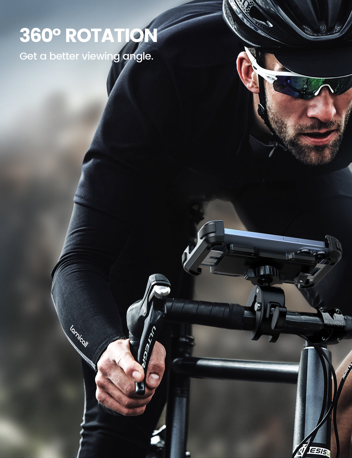 Motorcycle Phone Mount, Bike Phone Holder - Upgrade Quick Install Handlebar Phone Mount for Bicycle, Scooter