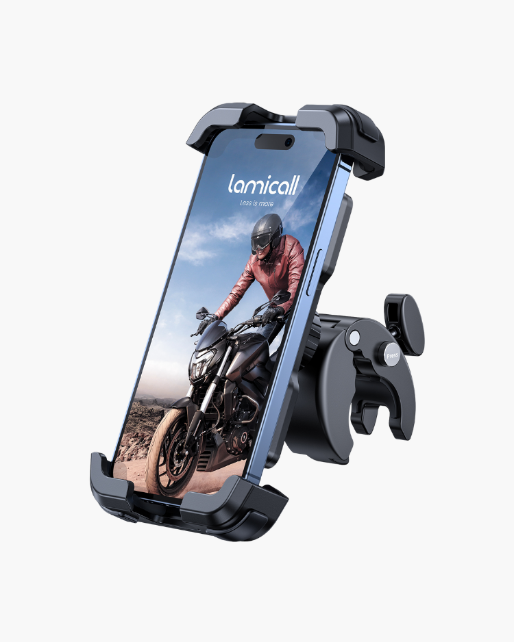 Motorcycle Phone Mount, Bike Phone Holder - Upgrade Quick Install Handlebar Phone Mount for Bicycle, Scooter