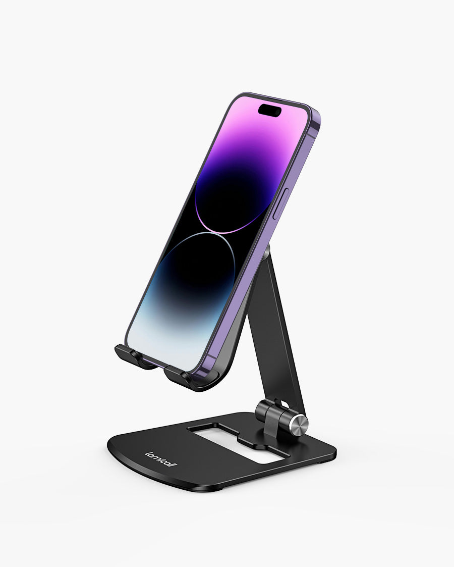 Lamicall Aluminum Stable Phone Stand Holder for Desk, Adjustable Porta