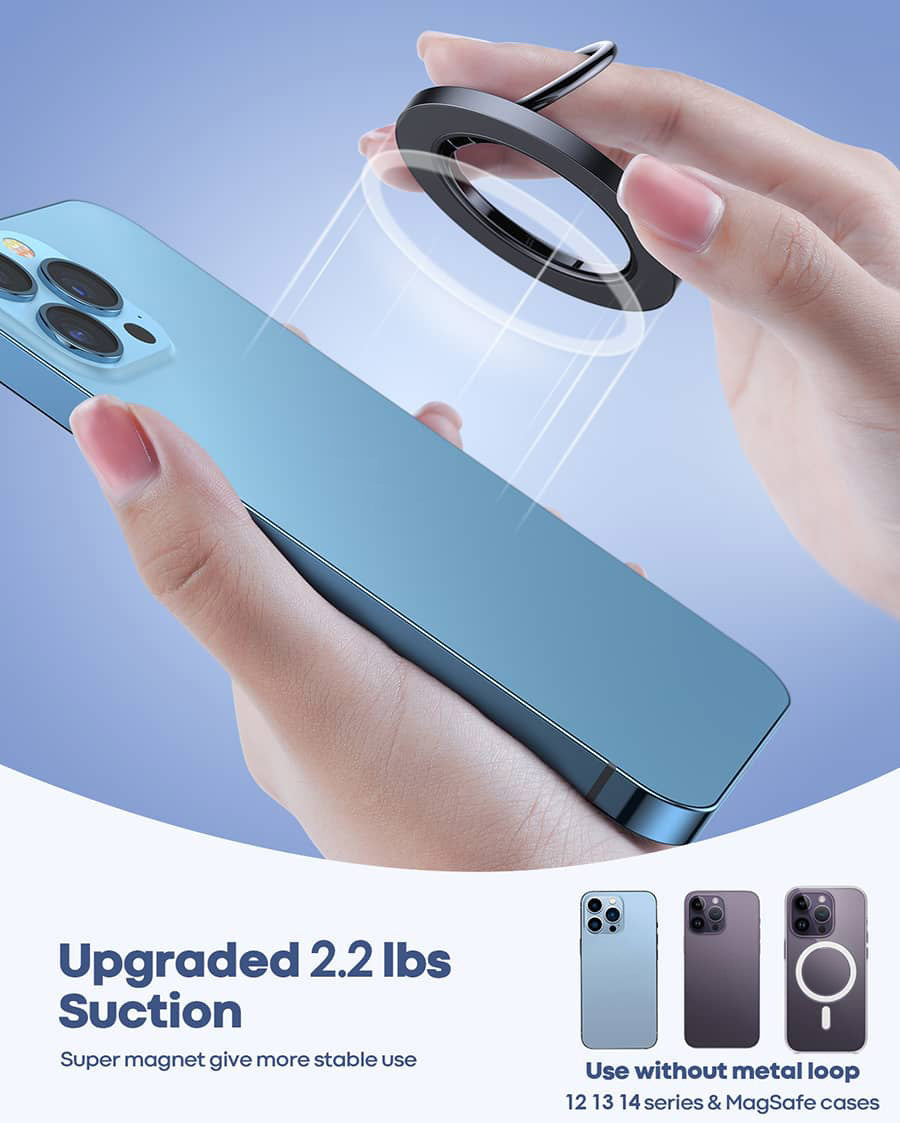 Lamicall Magnetic Phone Ring Holder for Mag Safe - 360 Degree Rotation Finger Ring Kickstand for iPhone