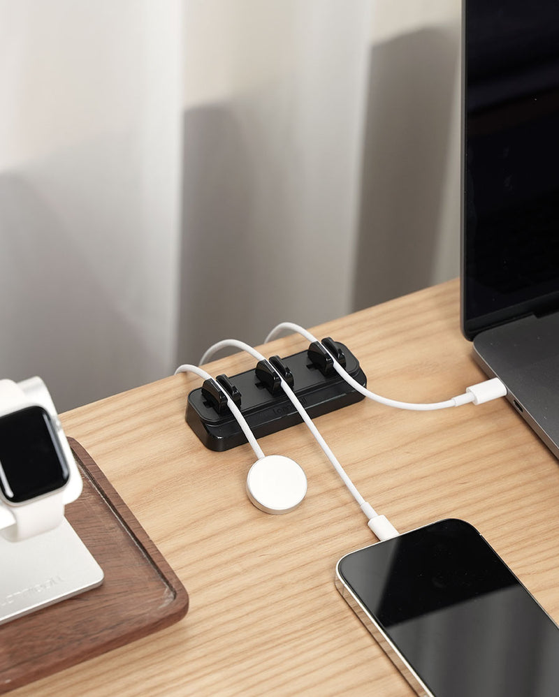 Lamicall Cable Spring Holder Clips, Adjustable Cord Clip Organizer for