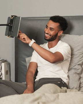 Three-Piece Set- Gooseneck Swivel Tablet Holder Mount with Adjustable Height & 10.6lb Stable Base