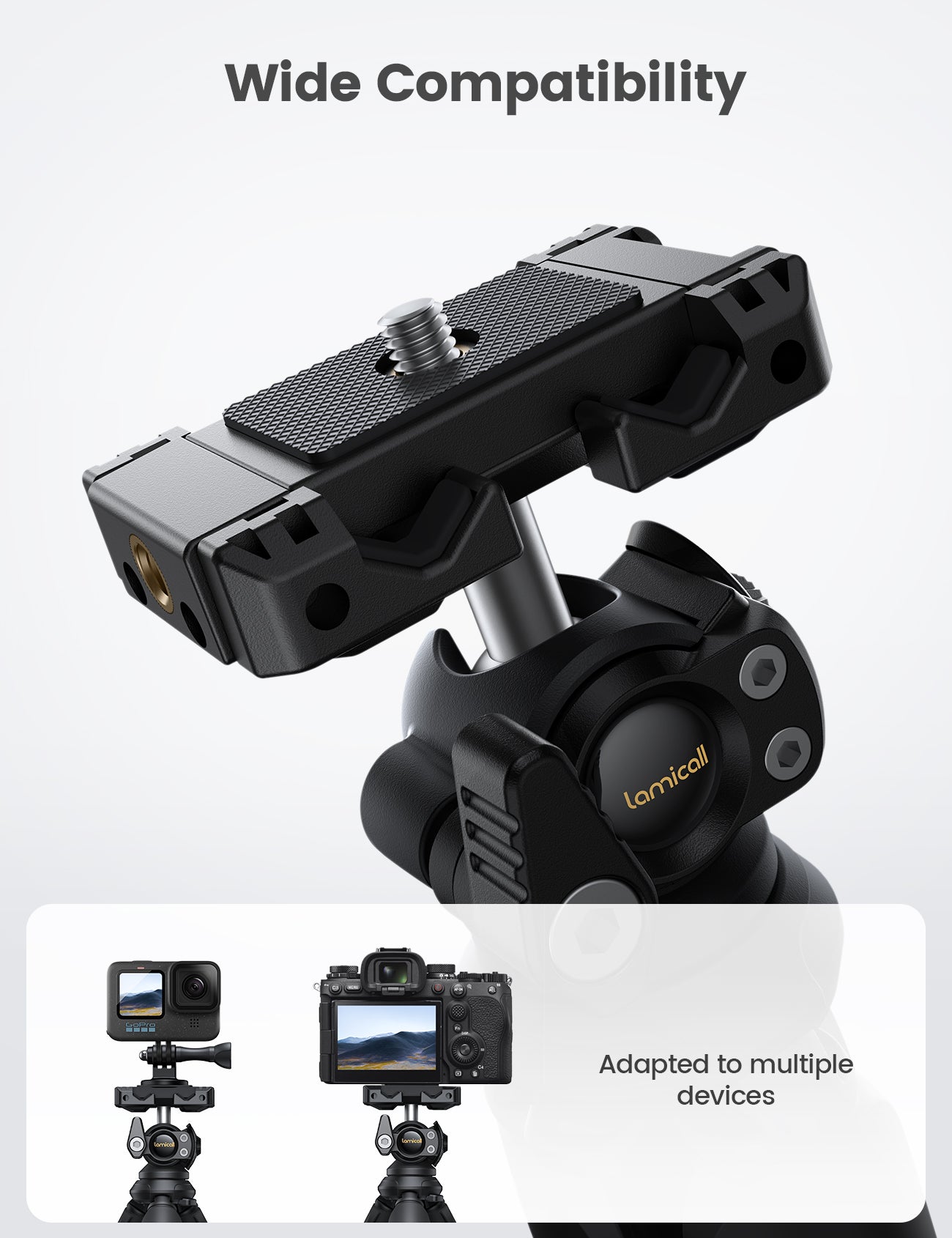 3-in-1 Phone Tripod Stand for Camera, Go Pro and Phone