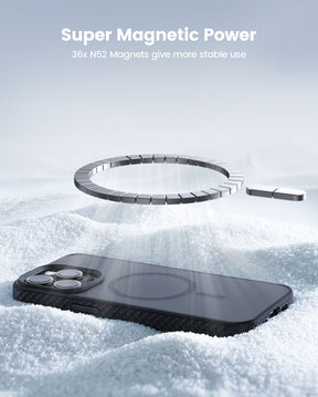 Lamicall Magnetic Case for iPhone 15 Plus [ Anti-Slip Edge ] [ MIL-Grade Airbag Shockproof ], Translucent Hard Slim Protective