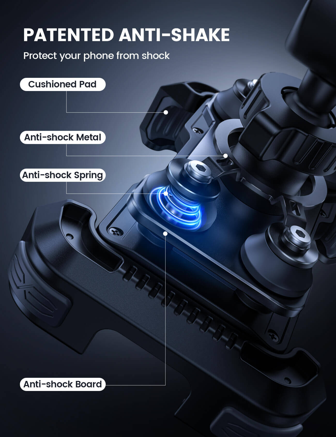 Lamicall Motorcycle Phone Mount - Dual Vibration Dampener & Anti Shake Motorcycle Cell Phone Holder for iPhone 15, 14, 13 Pro Max and More Black Lamicall Motorcycle Phone Mount - Dual Vibration Dampener & Anti Shake Motorcycle Cell Phone Holder for iPhone 15, 14, 13 Pro Max and More Black