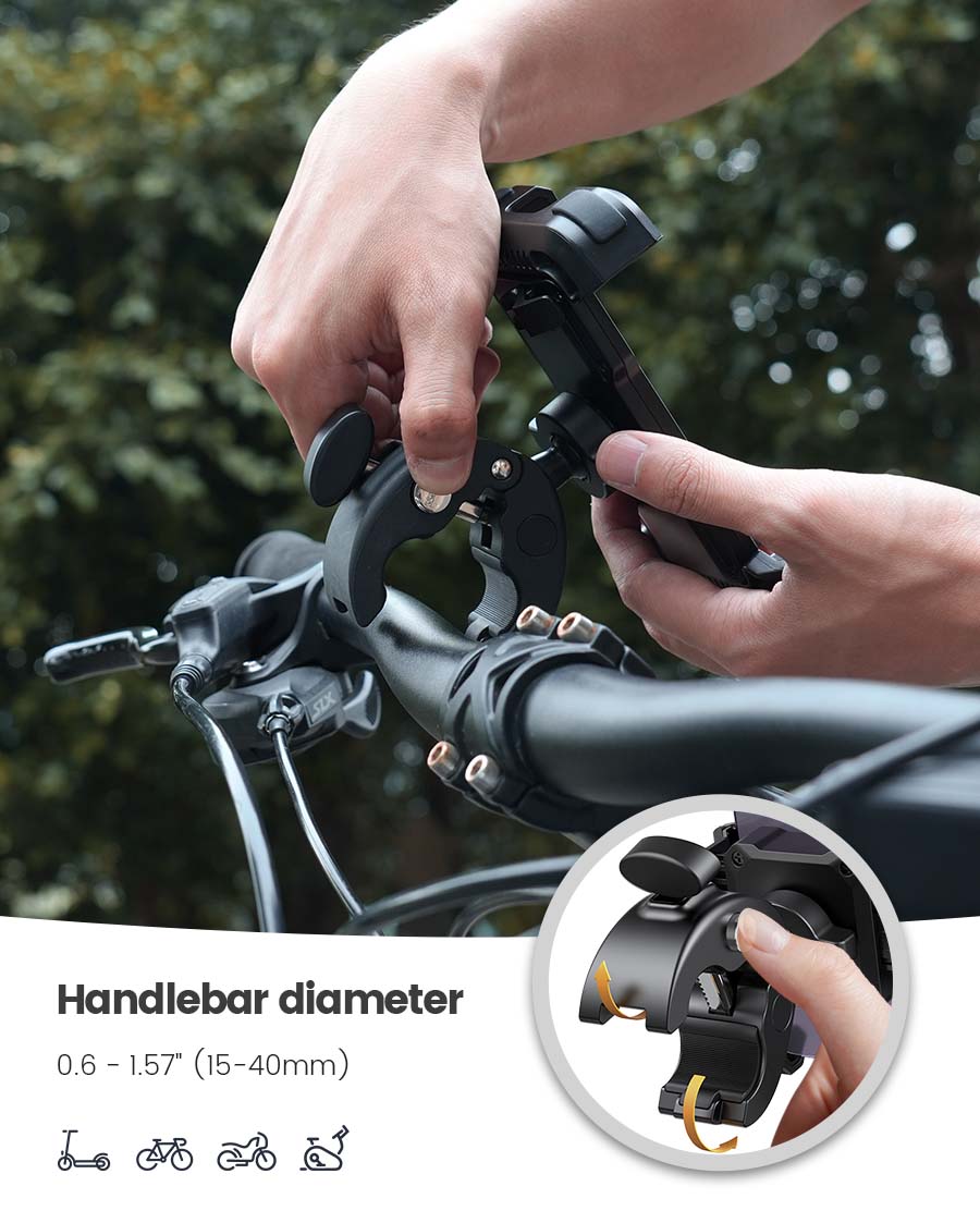 Lamicall Bike Phone Holder, Motorbike Phone Mount - Universal 360 Rotatable  Motorcycle Bicycle Handlebar Clamp for iPhone 15 14 Pro Max Plus, 13 12 11