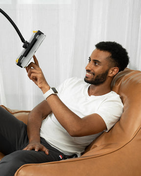 Twin Set- Gooseneck Swivel Tablet Holder Mount with Adjustable Height & 10.6lb Stable Base