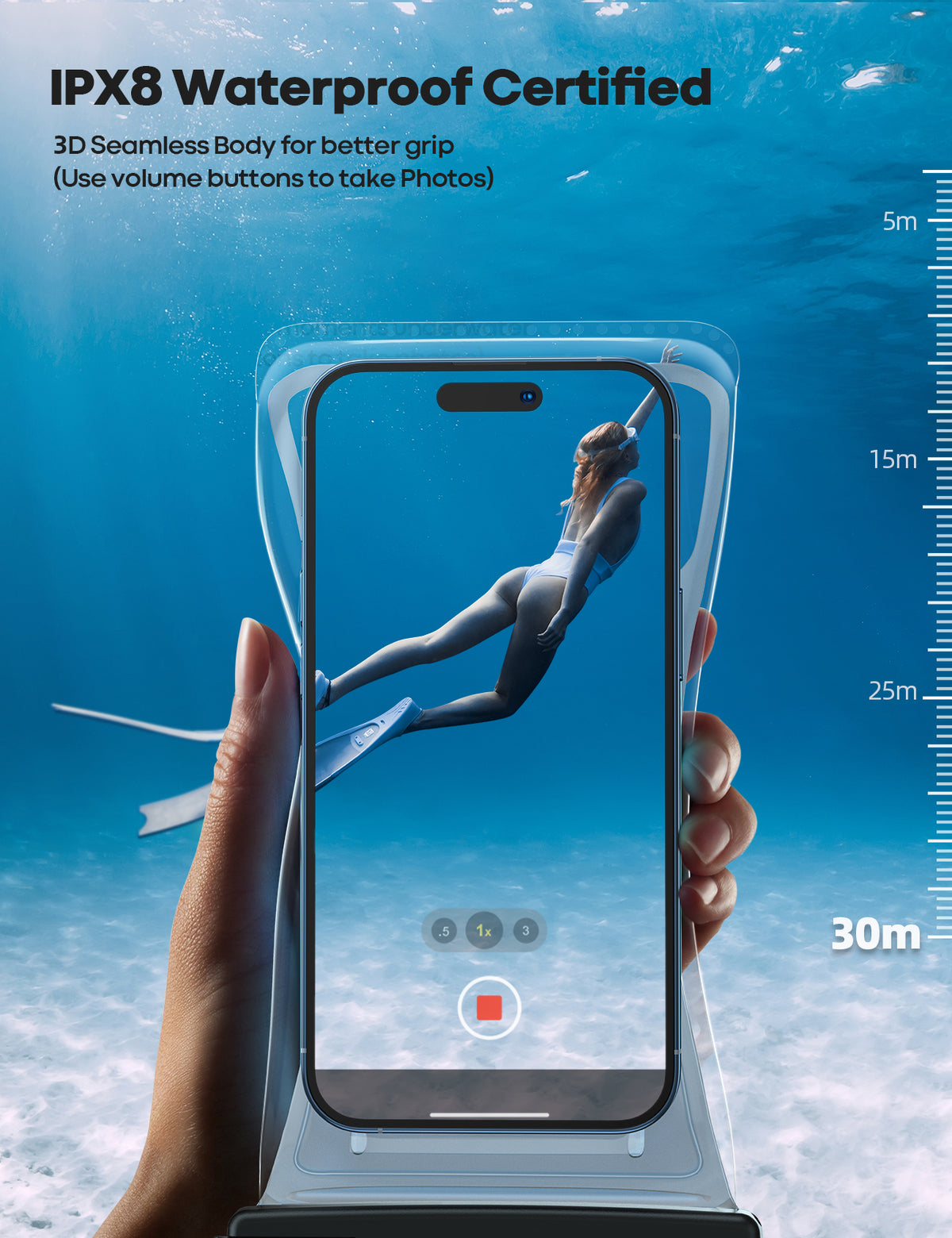 Lamicall Waterproof Phone Pouch Floating Soft Click for 4-7 inches