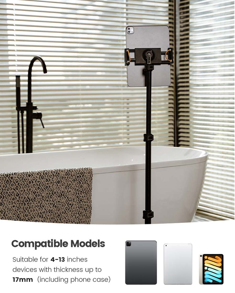 Lamicall Tablet Floor Tripod Stand 64.9" Tablet Holder Mount with Ad