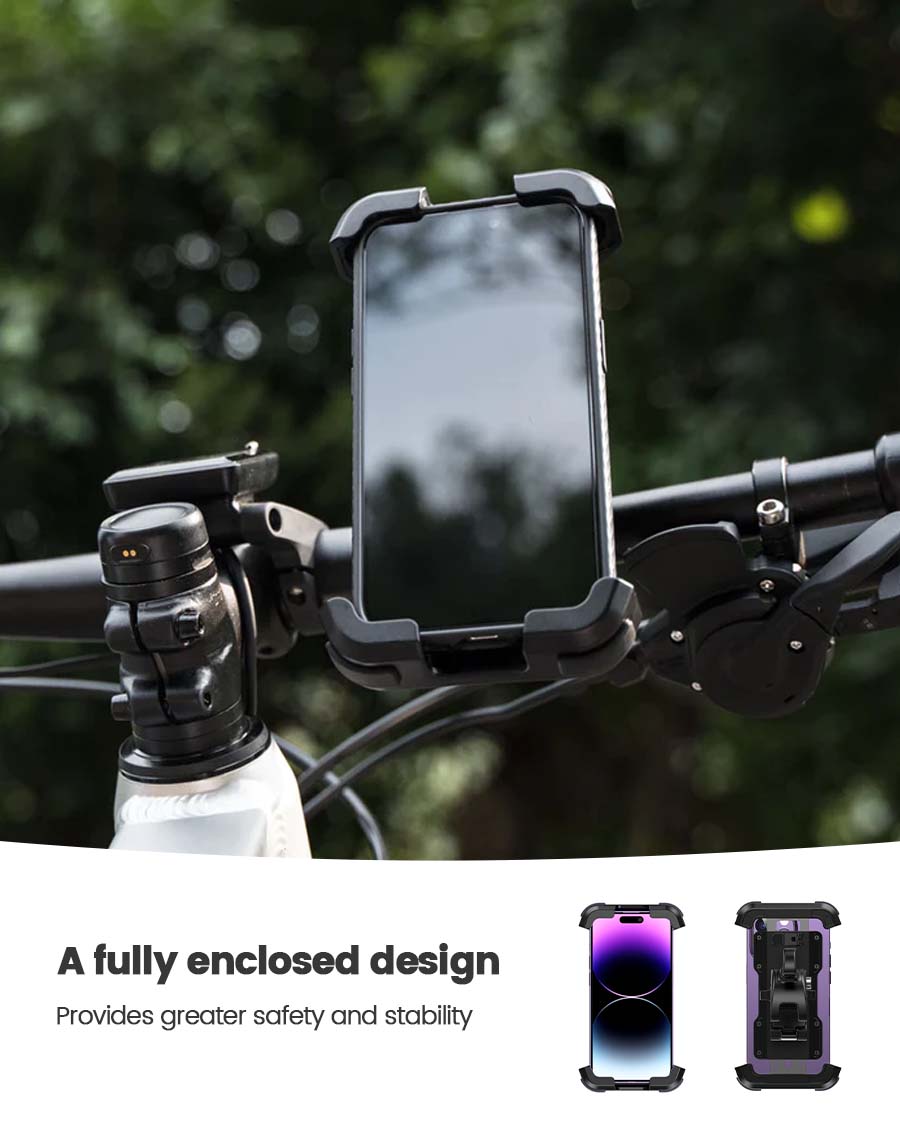 Motorcycle Phone Mount, Bike Phone Holder - Upgrade Quick Install Hand