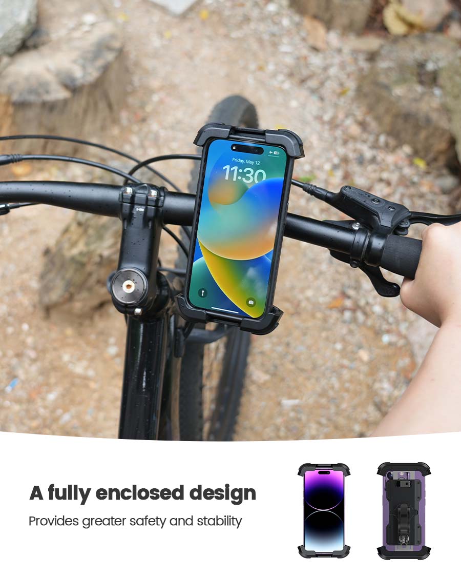 Adjustable Phone Mount for Bike, Scooter, Motorcycle with Securely Wra