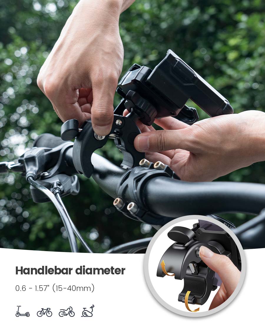Lamicall Motorcycle Phone Mount Holder - [Camera Friendly] [1s Lock] 2023  Bike Phone Holder Handlebar Clamp, Bicycle Scooter Phone Clip, for iPhone  15