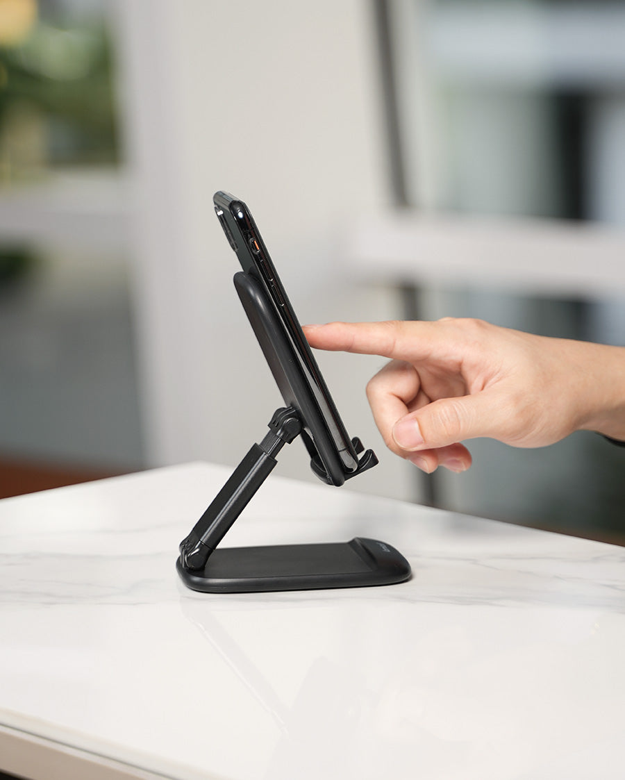 Lamicall Height Adjustable & Foldable Phone Holder, Portable Phone Stand for Desk, Travel