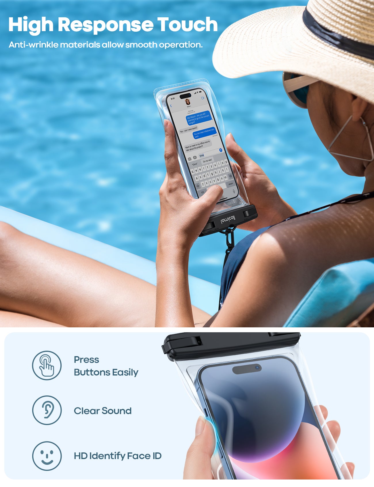 Lamicall Waterproof Phone Pouch Floating Soft Click for 4-7 inches
