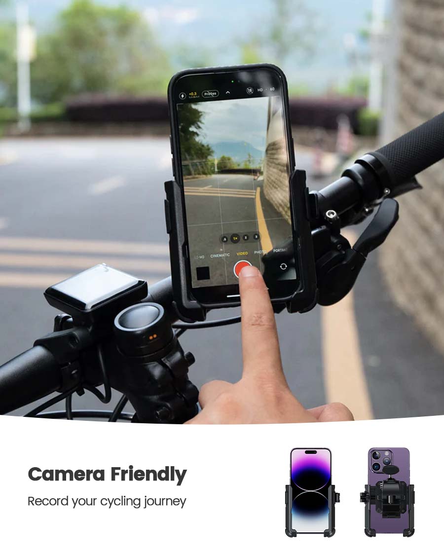 IC ICLOVER Bicycle Phone Holder Mount, Adjustable Handlebar of Motorcycle  Phone Mount for Electric, Mountain, Scooter, and Dirt Bikes, 360 Degrees