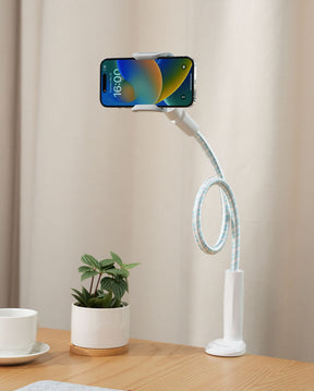 Lamicall Gooseneck Phone Holder Bed - [Newest Nylon Braided] Flexible Arm, Overall Length 38inch, 360 Adjustable Clamp Clip