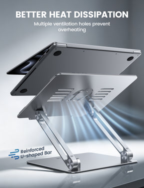 Foldable Aluminum Laptop Stand for Desk: Adjustable & 360 RotatingErgonomic Laptop Riser  for MacBook, Dell, HP (Copy)