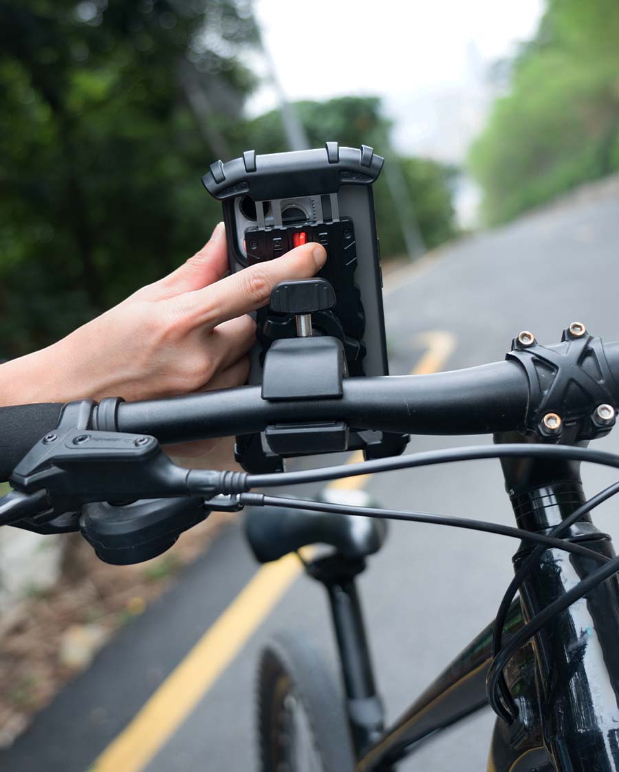 Lamicall Bike Phone Holder Mount - Bicycle/E-scooter/Motorcycle Handlebar Phone Mount Clamp, One Hand Operation