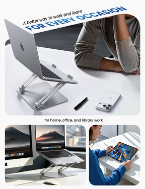 Foldable Aluminum Laptop Stand for Desk: Adjustable & 360 RotatingErgonomic Laptop Riser  for MacBook, Dell, HP (Copy)