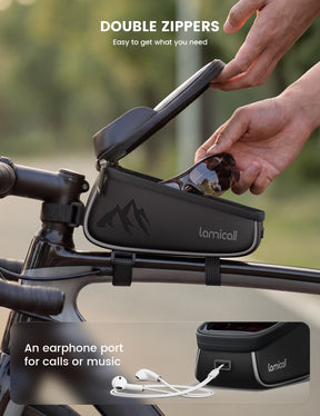 Lamicall Bike Frame Bag Waterproof Bike Phone Bag 1.6L
