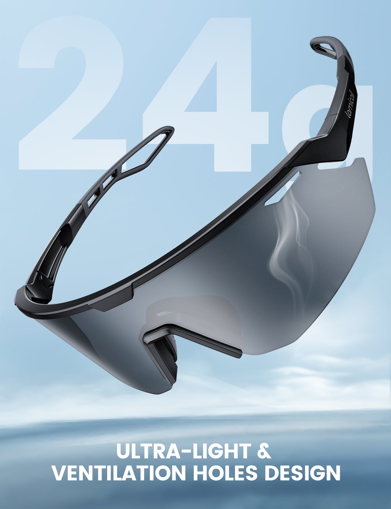 Lamicall 24g Polarized Sports Sunglasses UV400 for Running Cycling Fishing