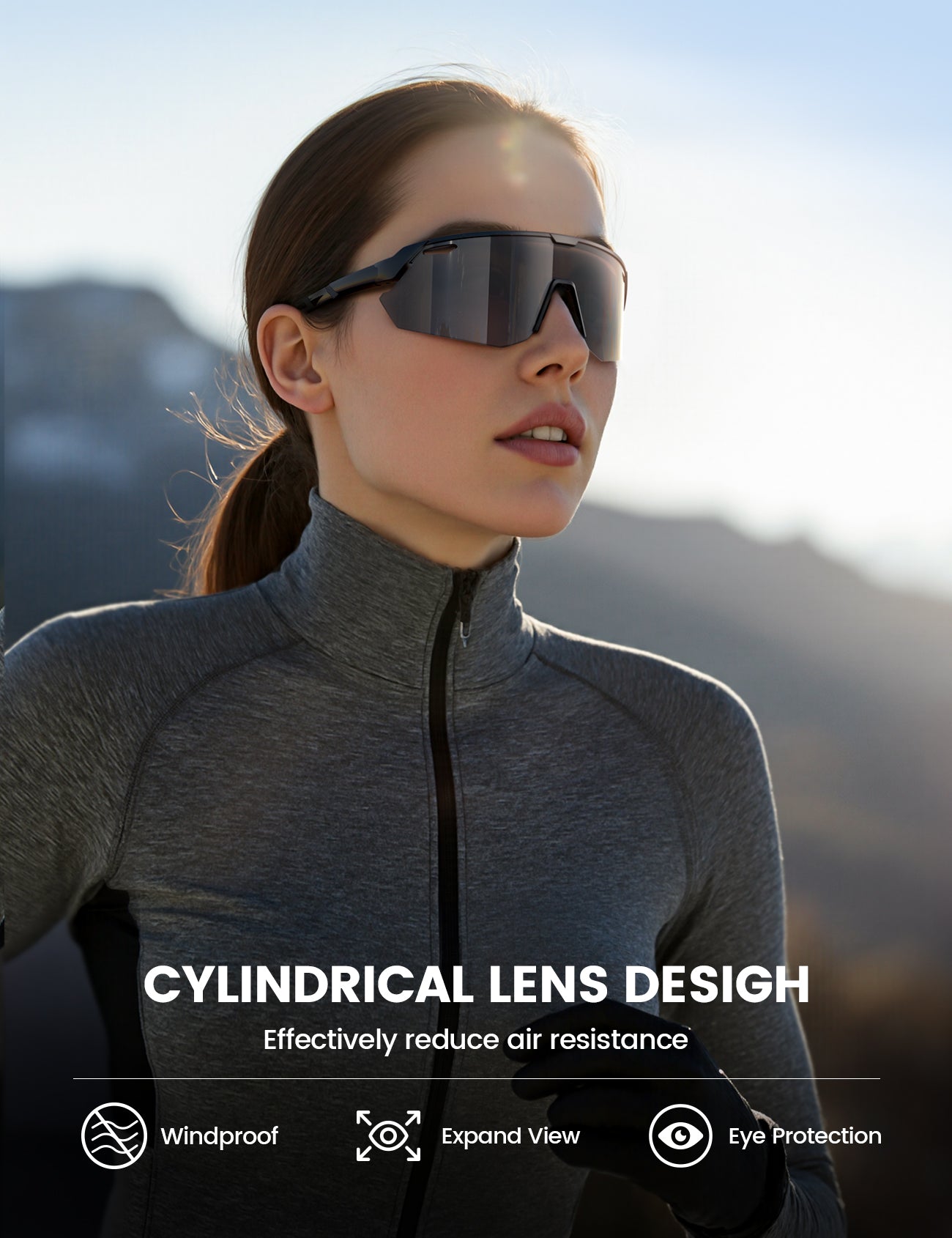 Lamicall 24g Polarized Sports Sunglasses UV400 for Running Cycling Fishing