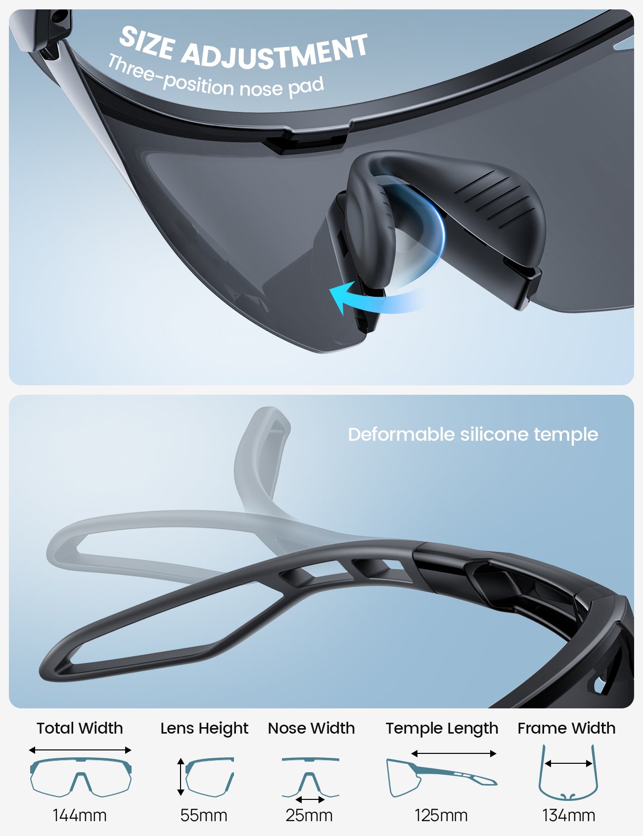 Lamicall 24g Polarized Sports Sunglasses UV400 for Running Cycling Fishing