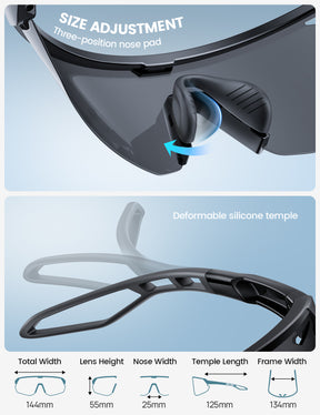 Lamicall 24g Polarized Sports Sunglasses UV400 for Running Cycling Fishing