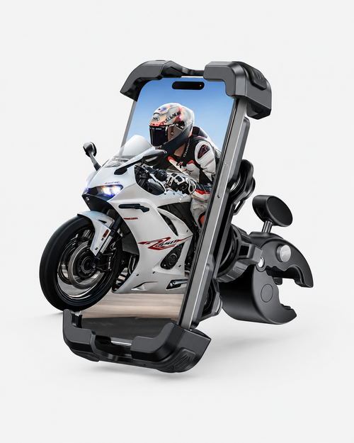 Lamicall Motorcycle Phone Mount - Dual Vibration Dampener & Anti Shake Motorcycle Cell Phone Holder for iPhone 15, 14, 13 Pro Max and More