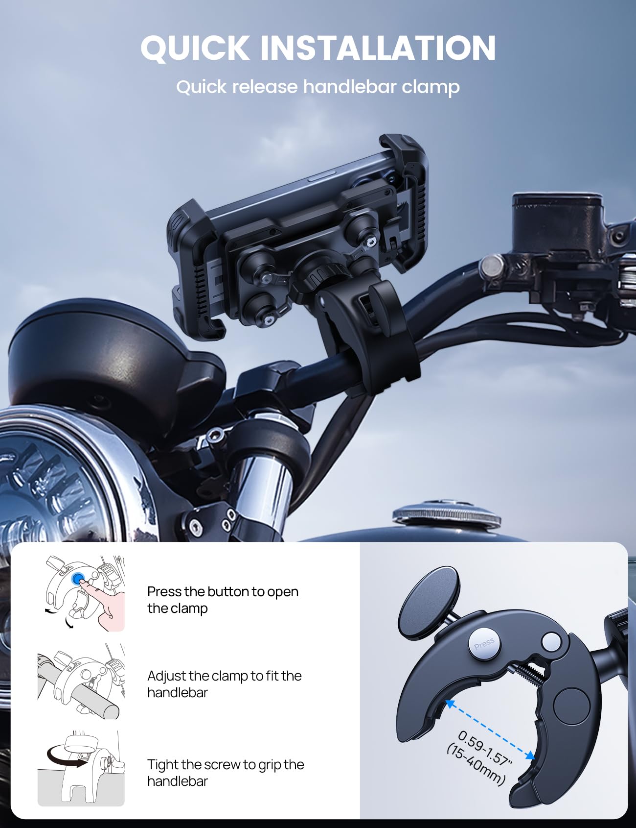 Lamicall Motorcycle Phone Mount