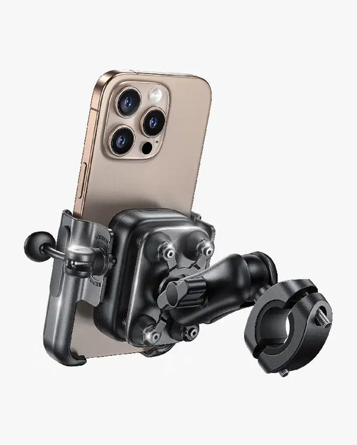 Lamicall All Metal Motorcycle Phone Mount - Anti Shake-Extendable Arm Handlebar Clamp, Bicycle Cell Phone Mount, iPhone 17-16-15-14 Pro Max, S23-S24-S25-S26 Ultra