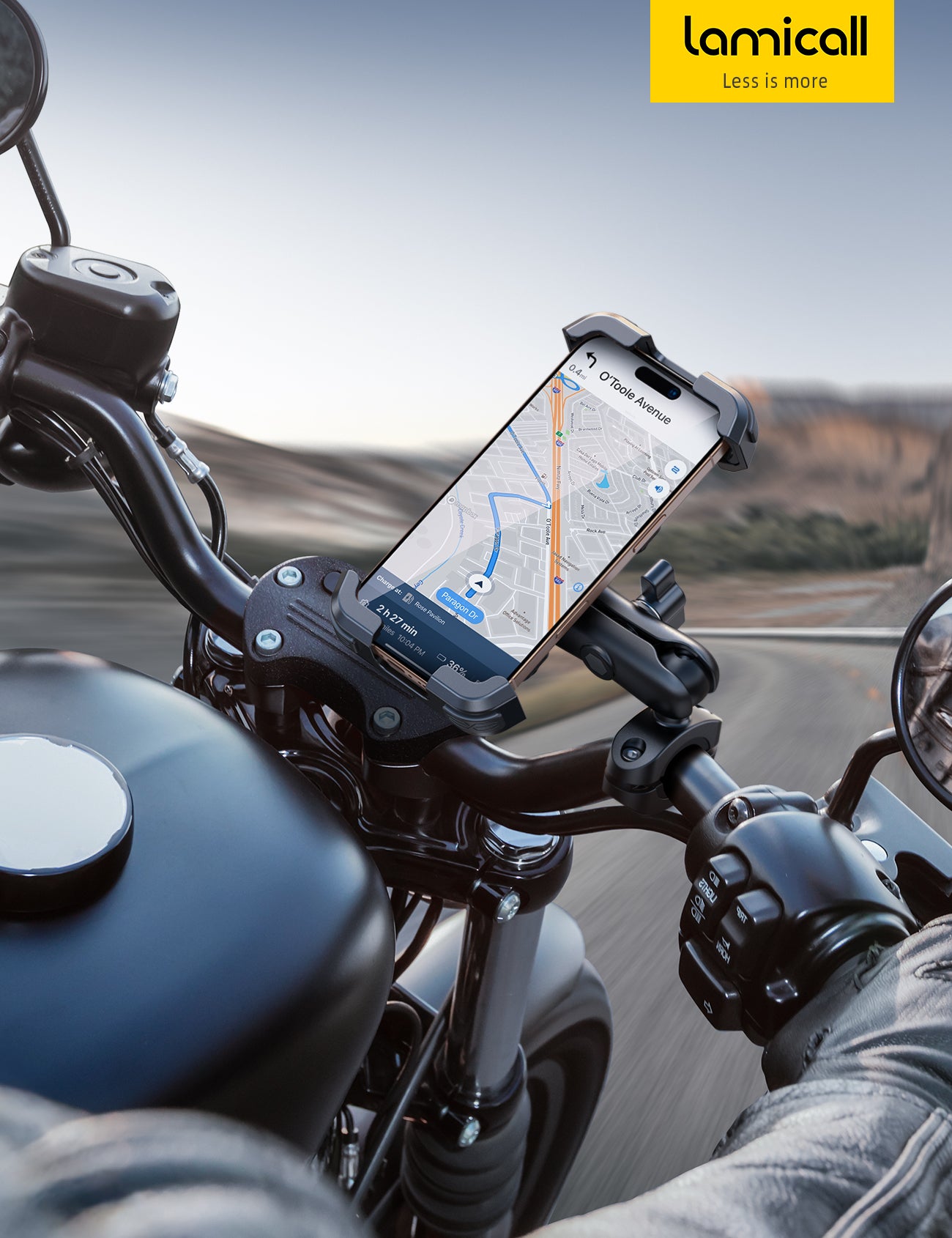 Lamicall Motorcycle Phone Mount - Metal Adjustment Arm & Dual Vibration Dampener & Anti Shake Motorcycle Cell Phone Holder for 4.7-6.7" Phones Lamicall Motorcycle Phone Mount - Metal Adjustment Arm & Dual Vibration Dampener & Anti Shake Motorcycle Cell Phone Holder for 4.7-6.7" Phones