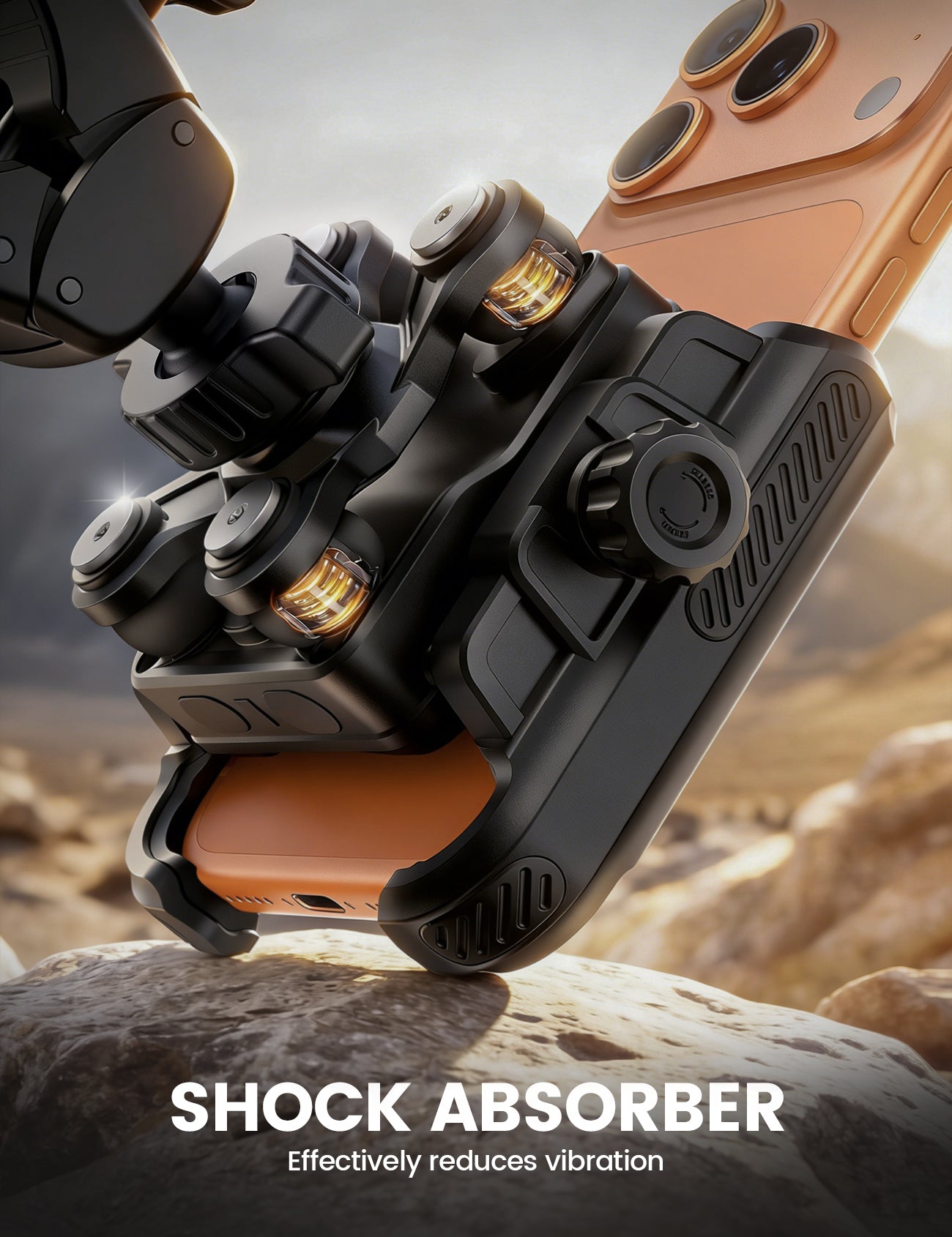 Motorcycle Bike Phone Mount Upgrade Vibration Dampener Camera Friendly