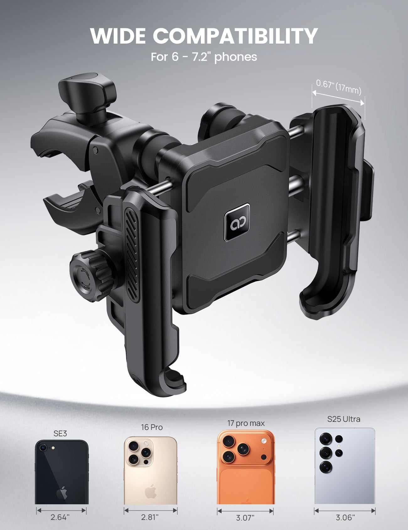 Motorcycle Bike Phone Mount Upgrade Vibration Dampener Camera Friendly