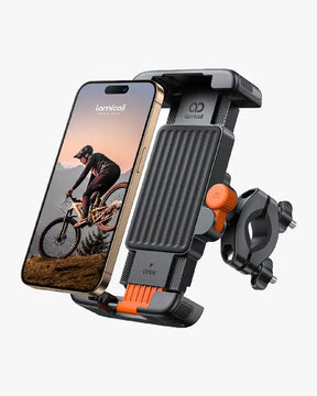Lamicall Bike Motorcycle Phone Mount - [1s Quick Lock] Bike Cell Phone Holder Clip, Bicycle Scooter Handlebar Clamp, for iPhone 17 16 15 Pro Max, Galaxy S25 S24 Ultra 6''-7'' phones