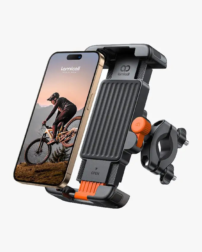 Lamicall Bike Motorcycle Phone Mount - [1s Quick Lock] Bike Cell Phone Holder Clip, Bicycle Scooter Handlebar Clamp, for iPhone 17 16 15 Pro Max, Galaxy S25 S24 Ultra 6''-7'' phones