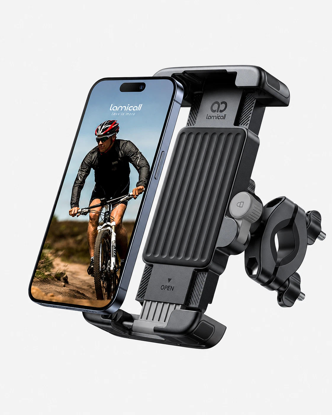Lamicall Bike Motorcycle Phone Mount - [1s Quick Lock] Bike Cell Phone Holder Clip, Bicycle Scooter Handlebar Clamp, for iPhone 17 16 15 Pro Max, Galaxy S25 S24 Ultra 6''-7'' phones