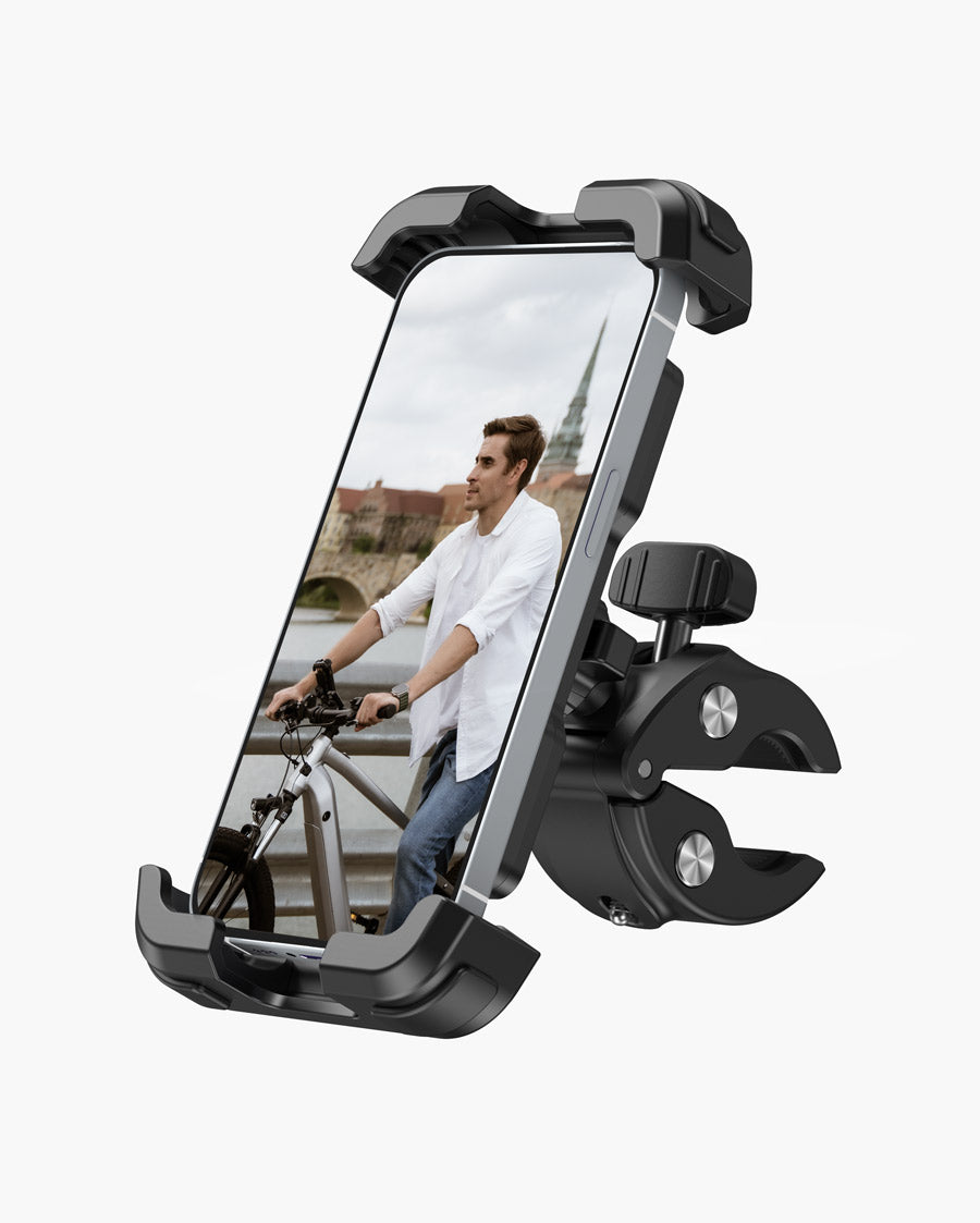 Motorcycle Phone Mount, Bike Phone Holder - Upgrade Quick Install Handlebar Phone Mount for Bicycle, Scooter