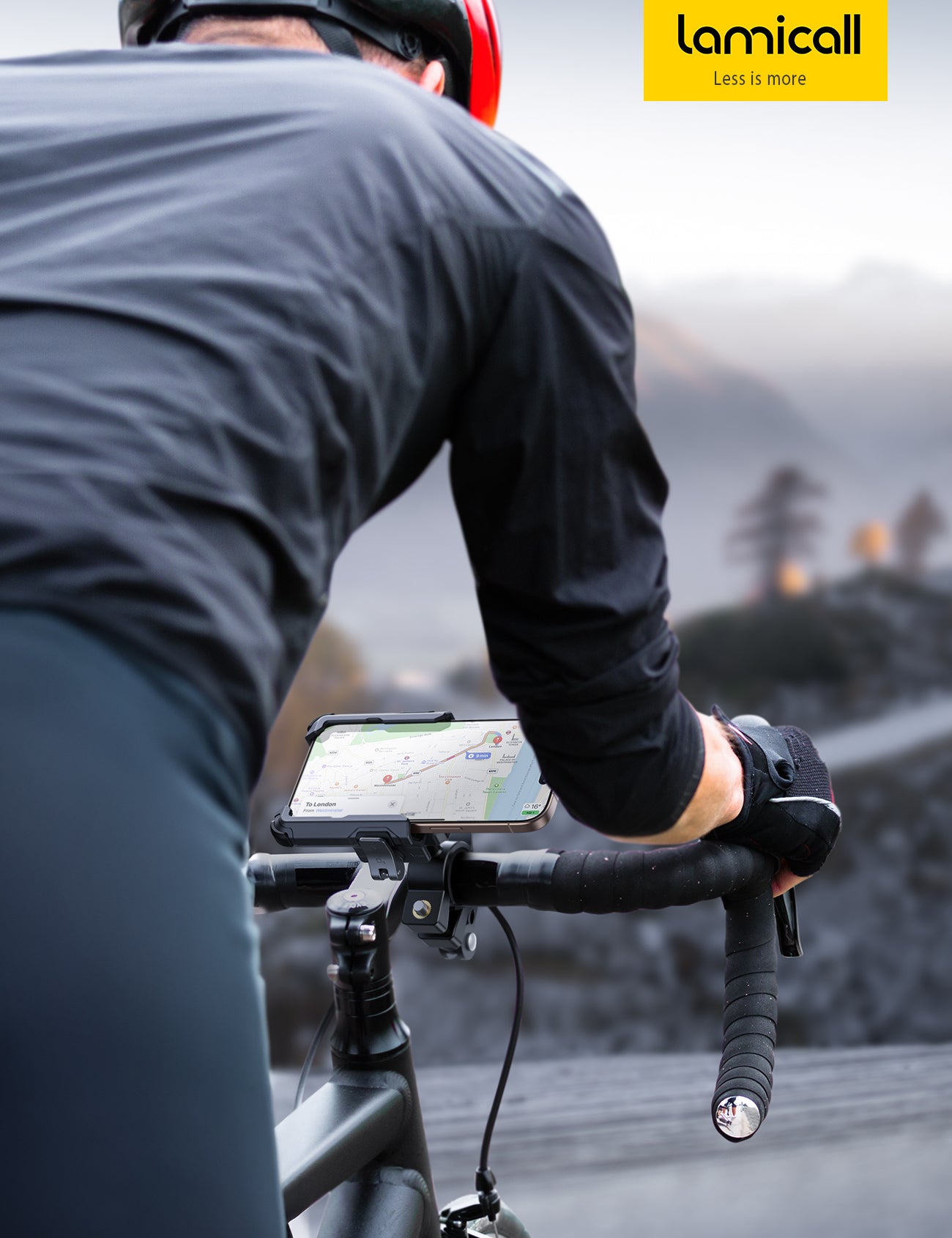 Lamicall Motorcycle Bike Phone Mount [No Block Camera] [1s Lock] Bike Holder Clamp Scooter Handlebar Clip, for iPhone 17 16 15 14 Pro Max, Galaxy S26 S25 S24 Ultra, 4.7-7.2" Phones