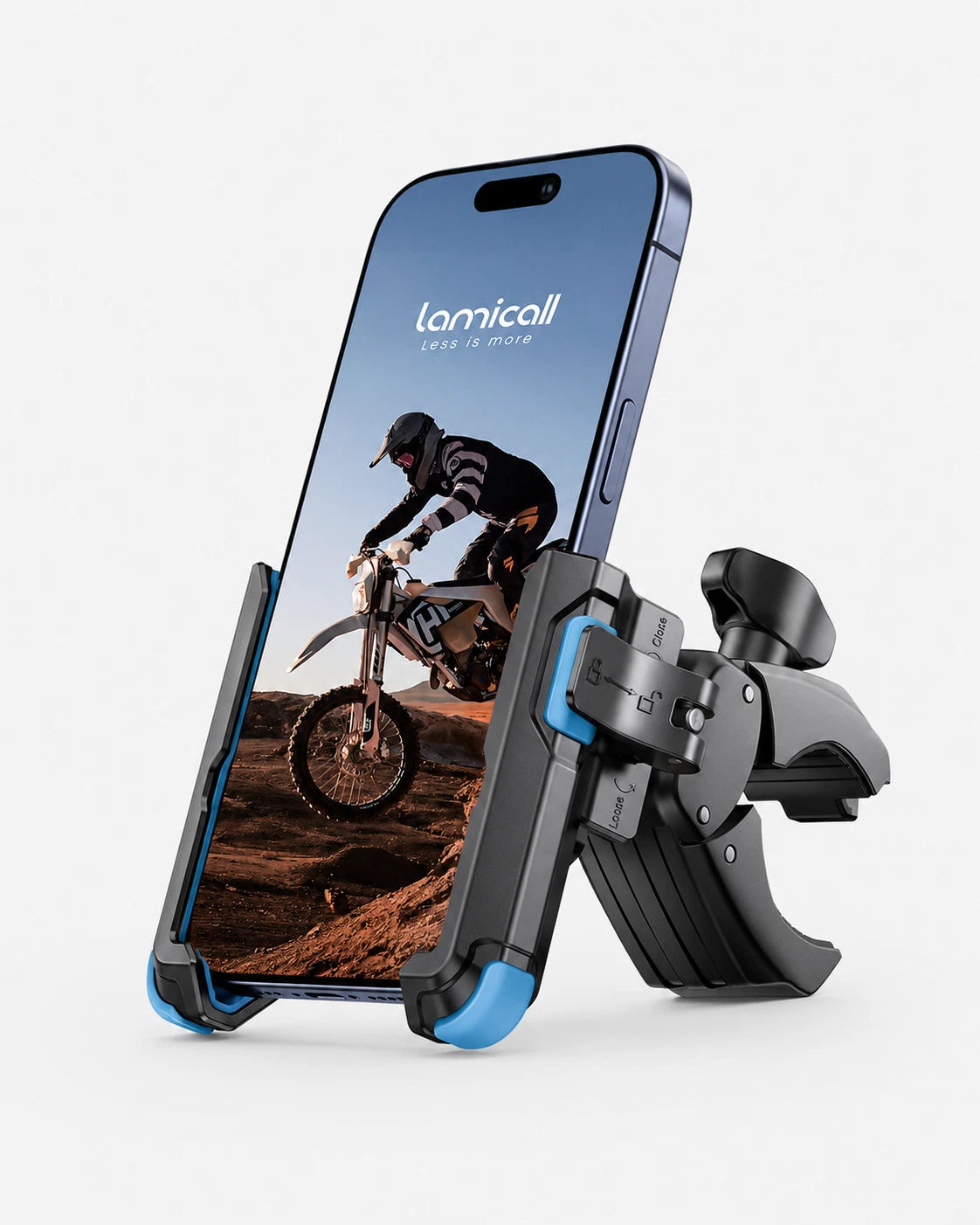 Lamicall Bike Phone Mount [1s Quick Release] Scooter Handlebar Clip, for iPhone 17 16 15 14 Pro Max, Galaxy S26 S25 S24 Ultra, 4.7-7.2" Phones