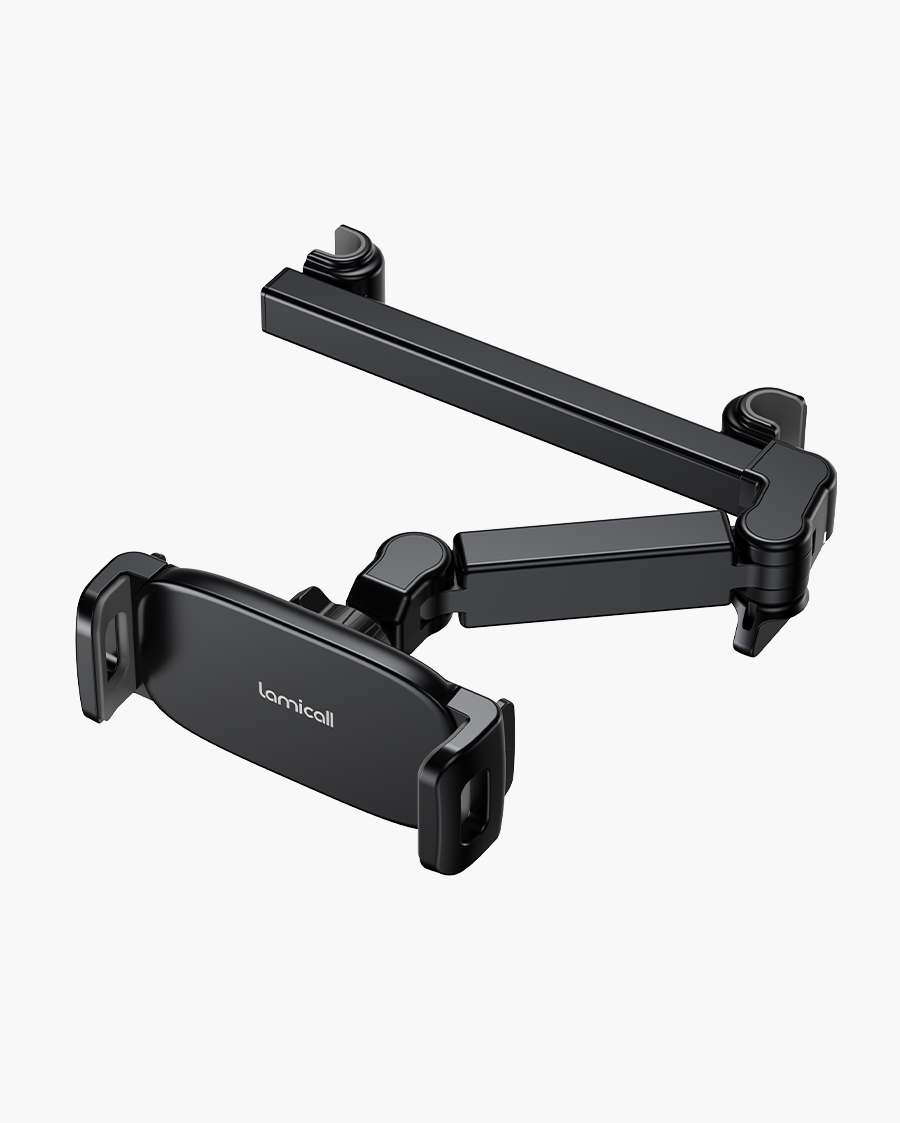 Lamicall Car Headrest Tablet Holder Extension Arm 2025 Upgrade Adjustable Tablet Car Mount for Back Seat, Road Trip Essentials