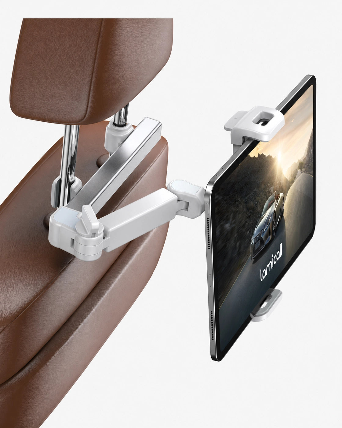 Lamicall 2026 Upgrade Adjustable Tablet Car Mount for Back Seat, Road Trip Essentials [ Extension Arm ]