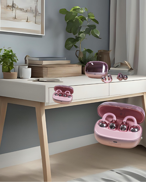 Lamicall Earbuds Open Ear Wireless Bluetooth 5.4 Headphones with Mic,Wireless Headsets For Smartphones,Noise Cancelling,Sports Ear Buds,Comfortable for Small Ears & Glasses Wearers,Workouts