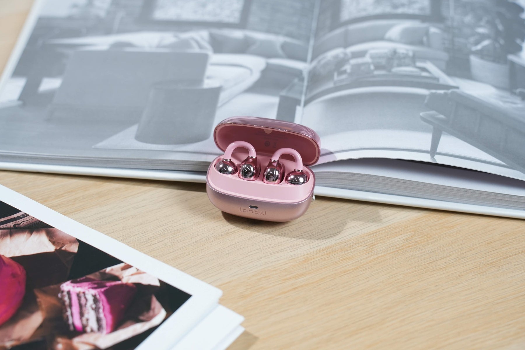 Lamicall Earbuds Open Ear Wireless Bluetooth 5.4 Headphones with Mic,Wireless Headsets For Smartphones,Noise Cancelling,Sports Ear Buds,Comfortable for Small Ears & Glasses Wearers,Workouts