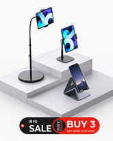Tablet Gooseneck Floor Stand, Desktop Tablet Stand, and Colorful Phone Holder for Personalized Workspaces & Comfortable Hands-Free Device Use